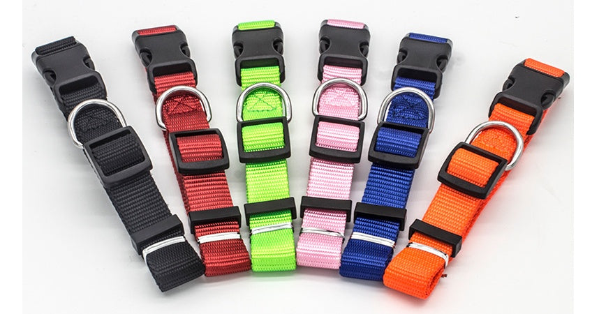 New Pet Collar Color: red, rose red, pink, orange, green, black, blue, sky blue, purple